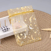 50pcs/lot Moon Star Organza Gift Bag 7x9 9x12 10x15cm Multicolor Gifts Pouches For Wedding Party Candy Bag Jewelry Packing