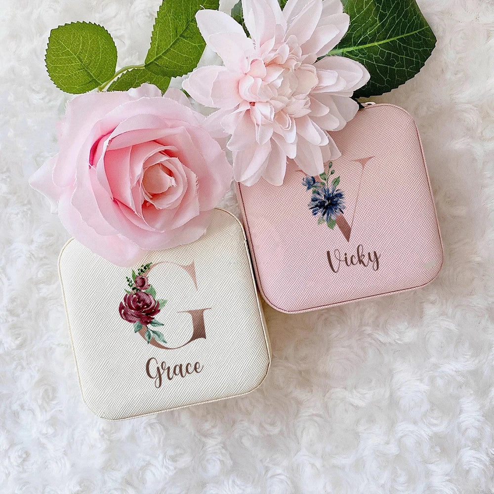 Personalised Name Travel Jewellery Box Girls Jewelry Organizer Personalized Custom Name Girls Gift Idea for Christmas & New Year