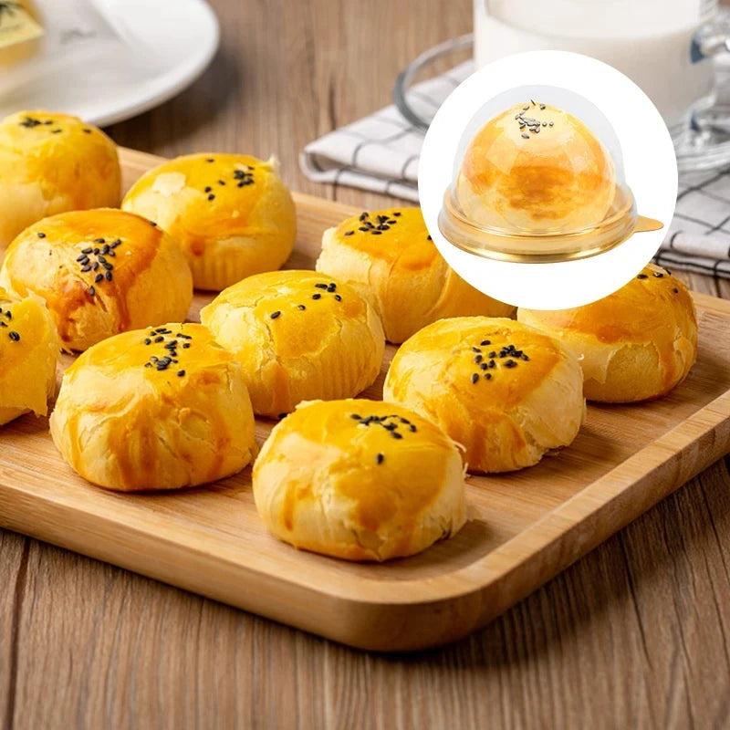 50Pcs Mini Transparent Cake Box Container Muffin Cupcake Dome Pastry Baking Packaging Boxes Wedding Birthday Party Supplies Gift