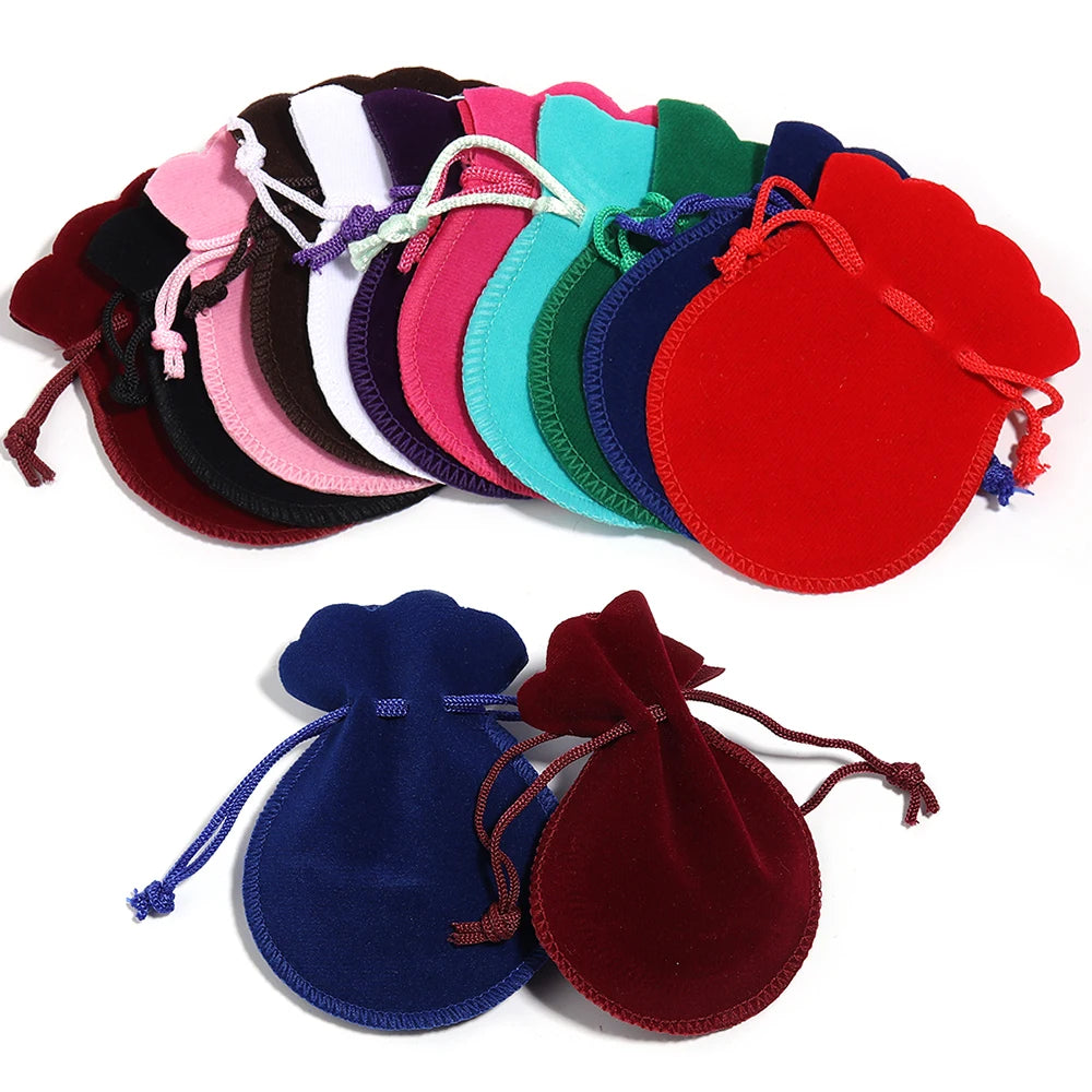 10pcs/lot Velvet Gifts Bags Colorful Gourd-Shaped Packaging Bags Drawstring Packing Bags For Wedding Party Present Jewelry