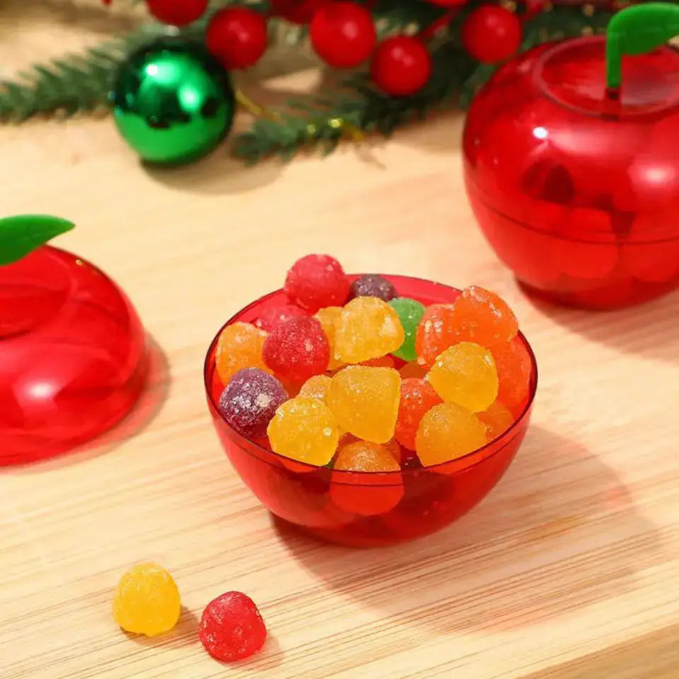 5/10pcs Apple Containers Snow White Decorations Plastic Cookie Jars Red Apple Container Candy Boxes Apples Gift Party Favor