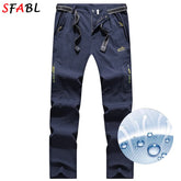 L-5XL Summer Men's Outdoor Hiking Pants Lightweight Quick Dry Fishing Jogging Camping Pants Men Travel Trousers Zipper Pockets