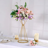 50cm Gold White Flowers Vases Metal Road Lead Flower Stand Wedding Centerpieces for Tables Iron Flower Rack Holder Party Decor