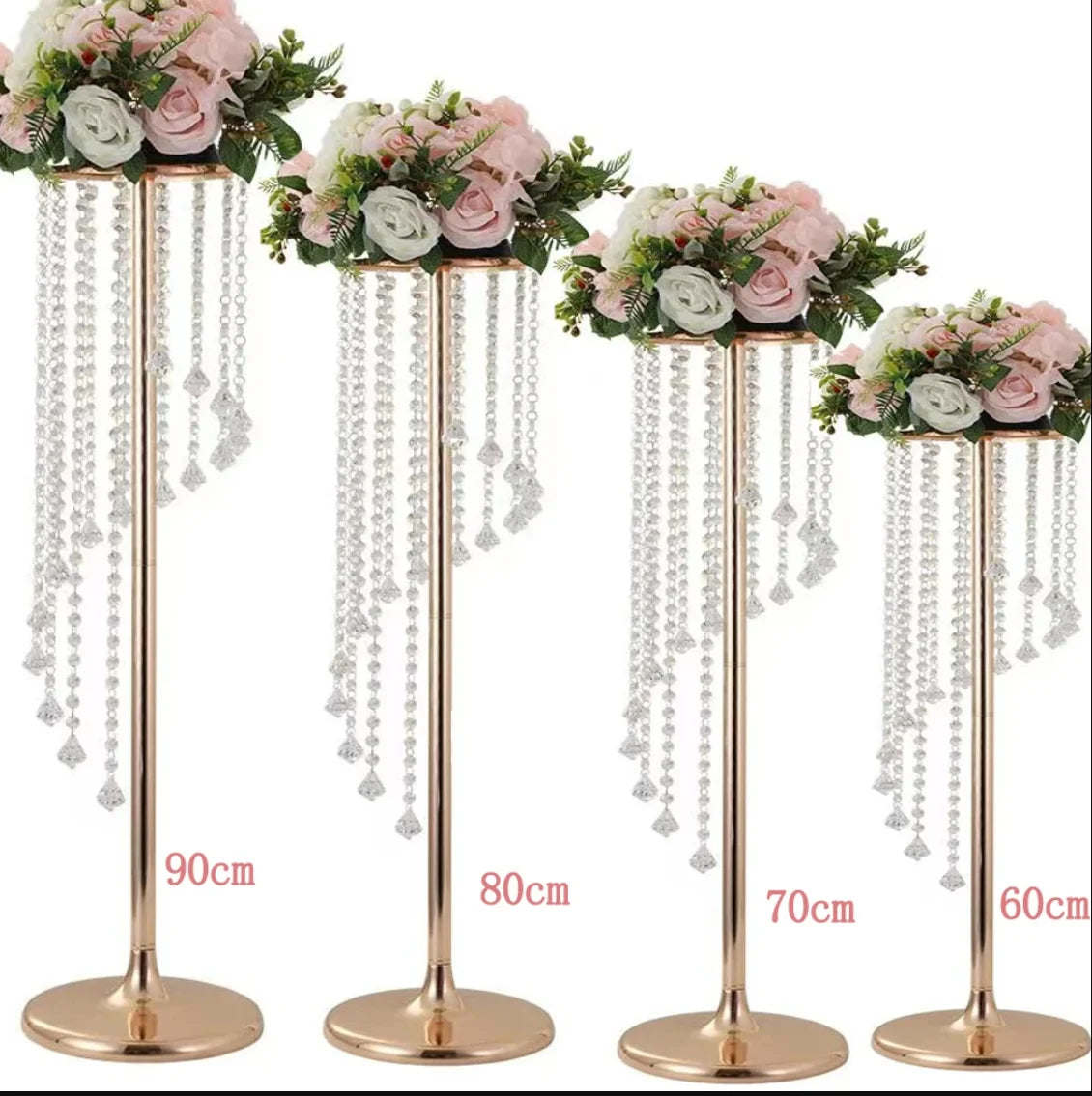 10Pcs/Lot Luxurious Crystal Flower Stand Centerpieces Candle Holder For Wedding Party Dinner Restaurant Home Decoration Supplies