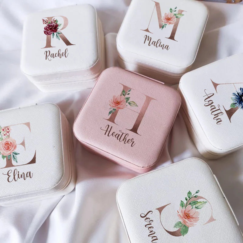 Personalised Name Travel Jewellery Box Girls Jewelry Organizer Personalized Custom Name Girls Gift Idea for Christmas & New Year