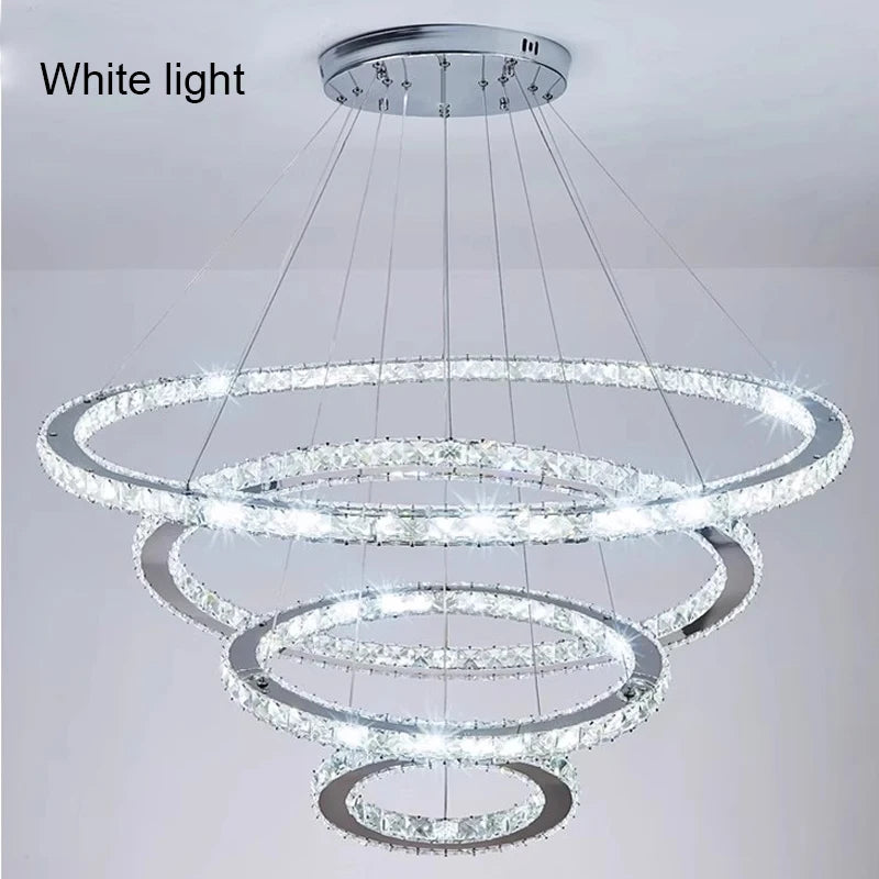 LED Rope chandelier Crystal Lamp For Living Room Cristal Lustre Chandeliers Lighting Pendant Hanging Ceiling Fixtures