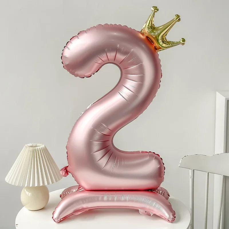 42 inch Pink Standing Crown Digital Girl Birthday Party Anniversary Party Decoration Balloon