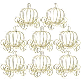 8pcs Pumpkin Carriage Centerpiece Candy Holder Halloween Wedding Party Candy Cart Container Tabletop Decoration