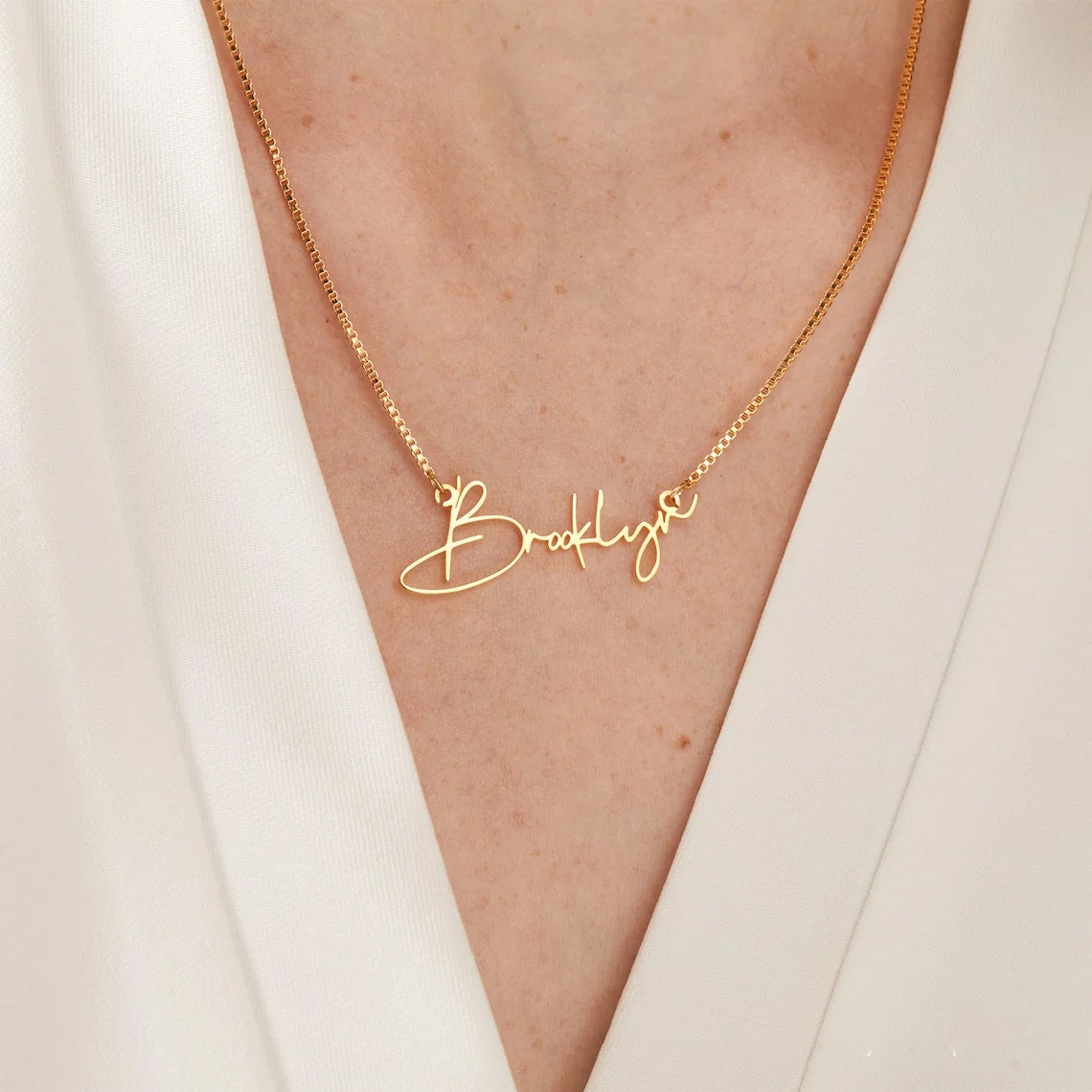 Personalised Gold Name Necklace with Box Chain Custom Name Necklace Handmade Jewelry Personalised Birthday Gift for Her Mom
