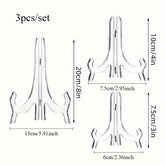 3pcs/set, Clear Acrylic Easels Display Stands/Plate Stands for Display Photos Holder Picture Frames or Other Items At Weddings