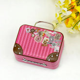 Vintage Suitcase Shape Metal Candy Storage Box Wedding Favor Tin Cable Organizer Container Tin Boxes Gift Storage