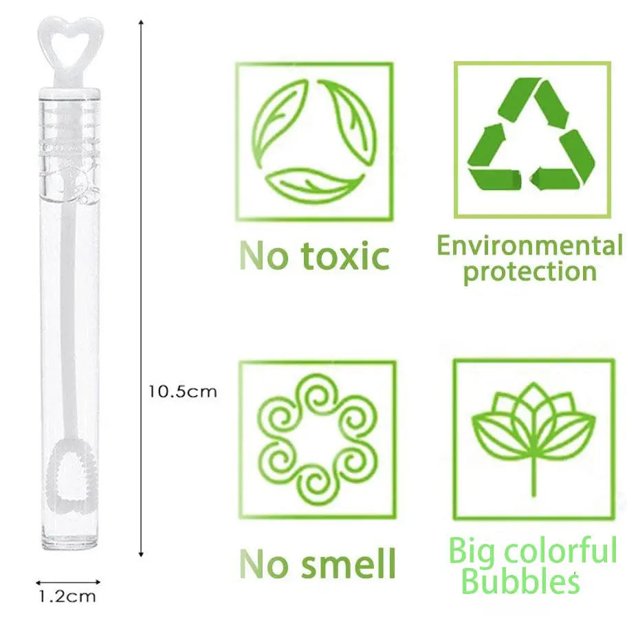 10/20pcs Love Heart Wand Tube Empty Bubble Soap Bottle Wedding Gifts for Guests Baby Shower Birthday Party Decoration Kids Toy
