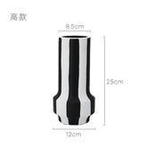 Epeiushome Black And White Striped Ceramic Vase Decorations Coffee Table Dining Table Ornaments Modern Nordic Ins Flower Insert