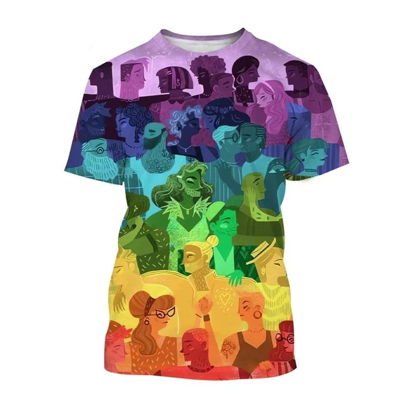 Full Print Happy Pride Day T Shirt For Men Fashion LGBT Graphic Tee Shirts New In Tops & Tees Women Oversized Funny Tshirt Tops