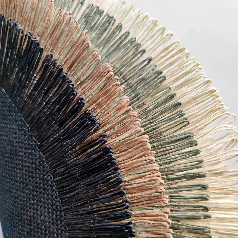 1pc Jute Placemat Linen Ins Wind Simple Fringe Christmas Round Table Mat Environmental Protection Heat Insulation Non-slip Mat