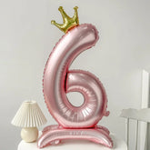 42 inch Pink Standing Crown Digital Girl Birthday Party Anniversary Party Decoration Balloon