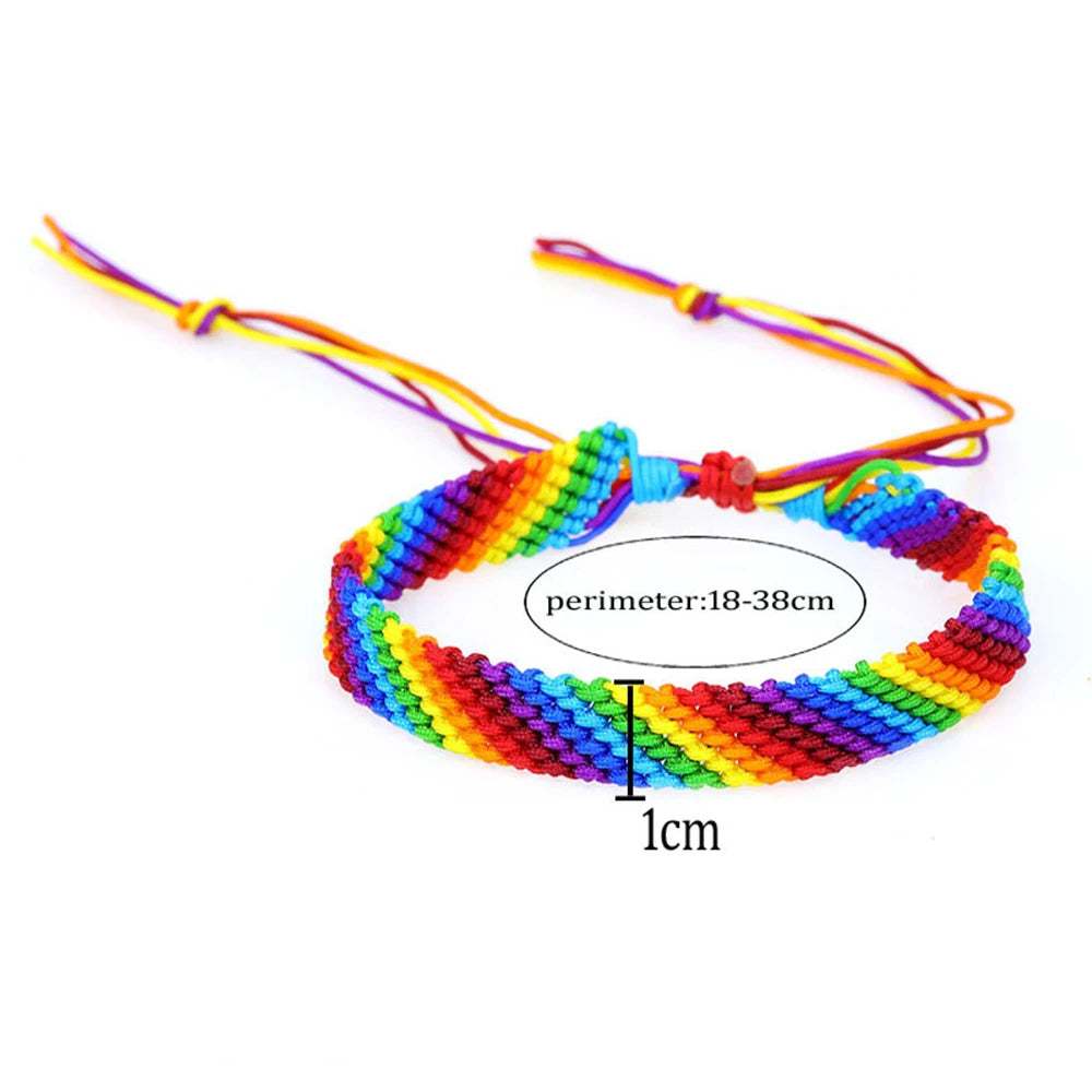 LGBT Pride Bracelet Wristband Lesbian Rope Bracelet LGBT Pride Bracelet Rainbow Bracelet Colorful Popular Fashion Weaving Casual