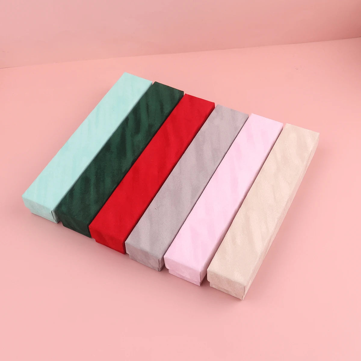 6pcs Velvet Jewelry Set Gift Box Ring Necklace Bracelets Earring Gift Packaging Boxes With Sponge Inside Rectangle