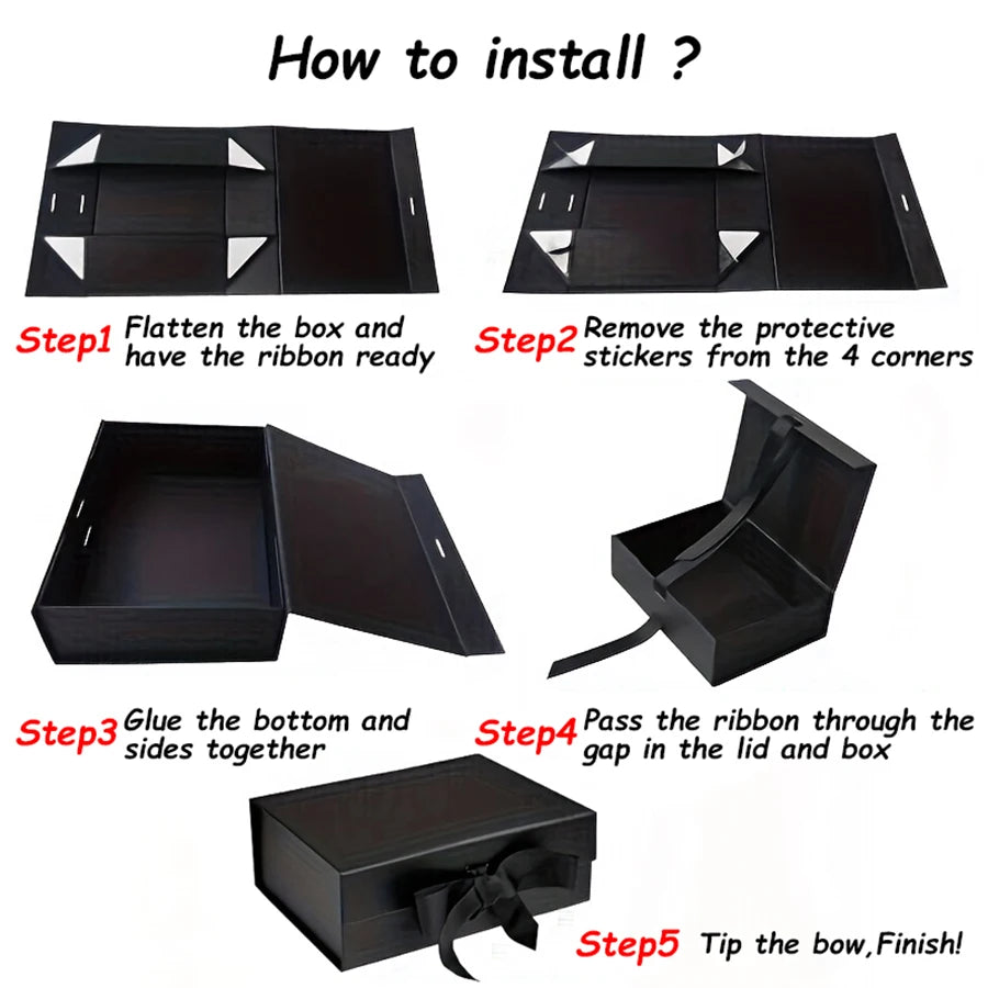 3 Sizes Available Luxury Magnetic Gift Box With Lid Ribbon Lafite Grass Greeting Card Valentine's Day Gift Packaging Box