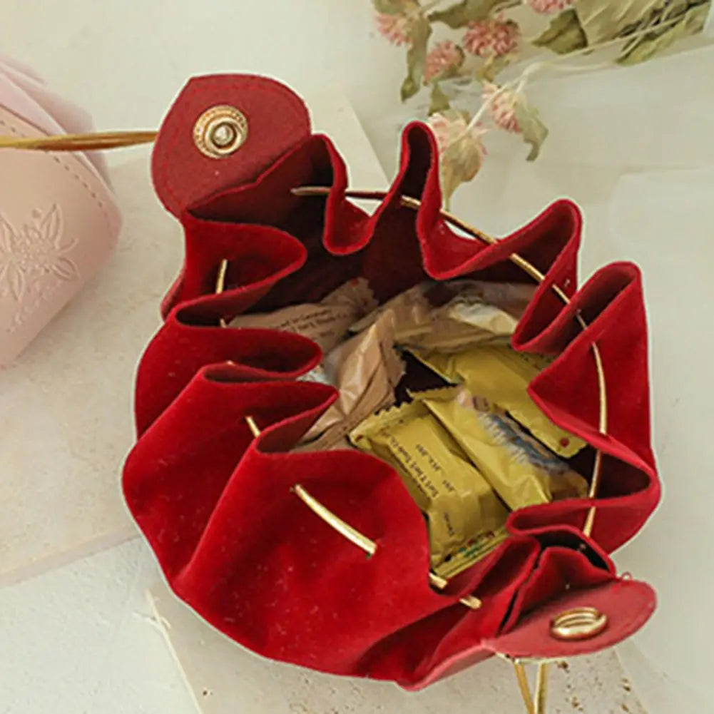 Leather Candy Gift Bag Drawstring Flannel Cloth Buckle Ornament Gift Giving Festive Party Candy Pouch Wedding Gift Box