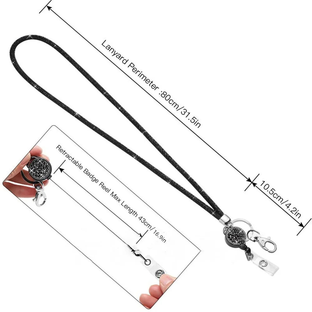 Badges Holder Retractable Lanyard Id Lanyard Name Tag Card Badge Holder Reels Chain Clips Hanging Rope Keychain Necklace Strap