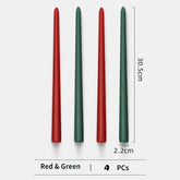 12" 4pc Unsented Taper Candles Colored Long Stick Candle Smokeless Home Nordic Decor Wedding Centerpiece Birthday Candle