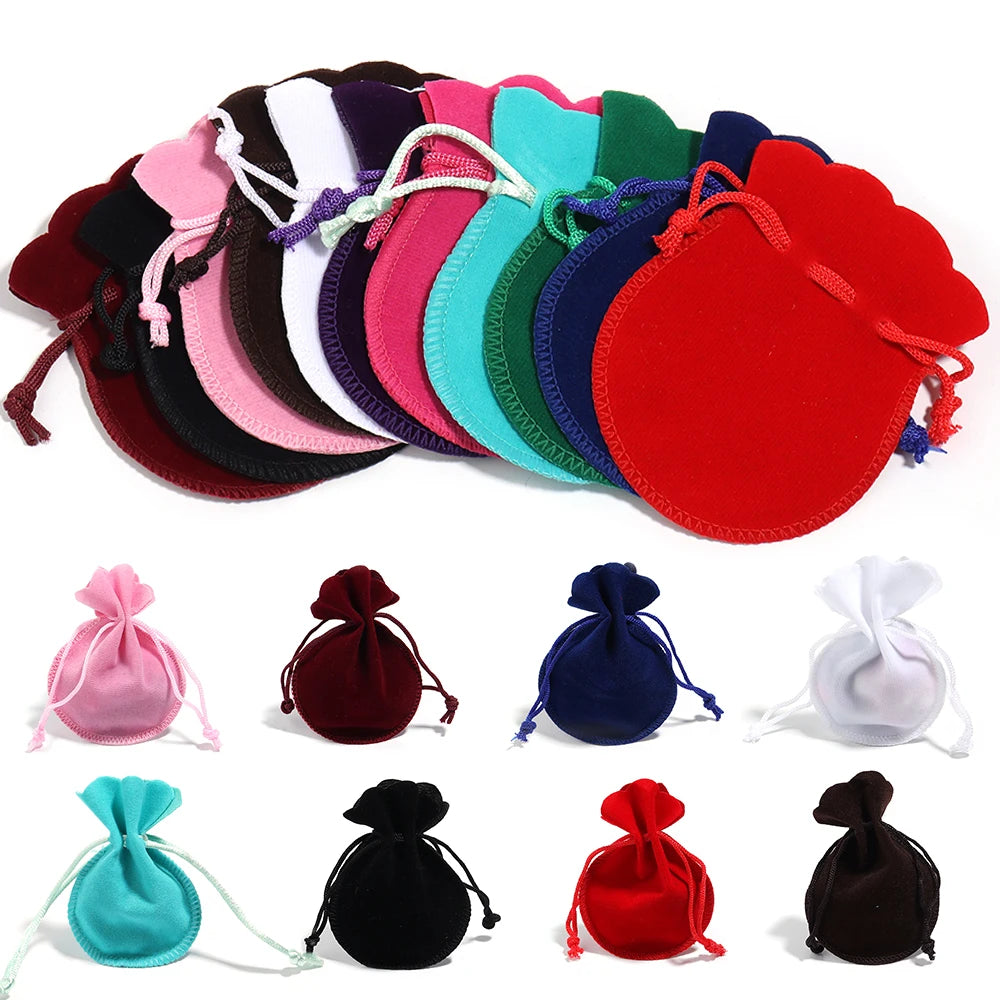10pcs/lot Velvet Gifts Bags Colorful Gourd-Shaped Packaging Bags Drawstring Packing Bags For Wedding Party Present Jewelry