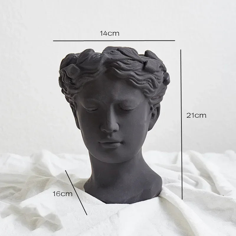 Greek Statue Goddess Flower Pots Head Retro Venus Vase Home Decoration Accessories Ornament Decor Tabletop Decorative