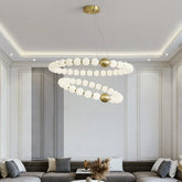 French Pearl Necklace Dining Chandelier Nordic Living Room Chandelier Full Copper Chandelier Buddha Bead Acrylic Lamp