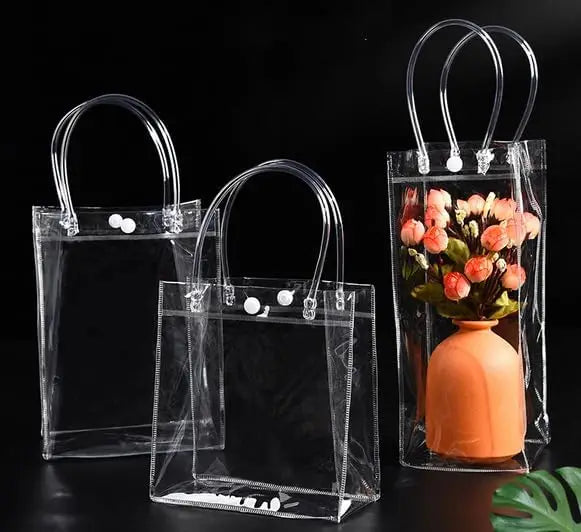 10/20pcs Gift Bag Christmas Halloween Holiday Gifts Birthday Valentine's Day Wedding Clear Pvc Bag Handbag Cosmetic Bag