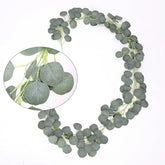 2M Artificial Eucalyptus Rattan Artificial Flower Wreath with Willow Leaves Fake Green Vine Fake Plant Wedding Home Decoration