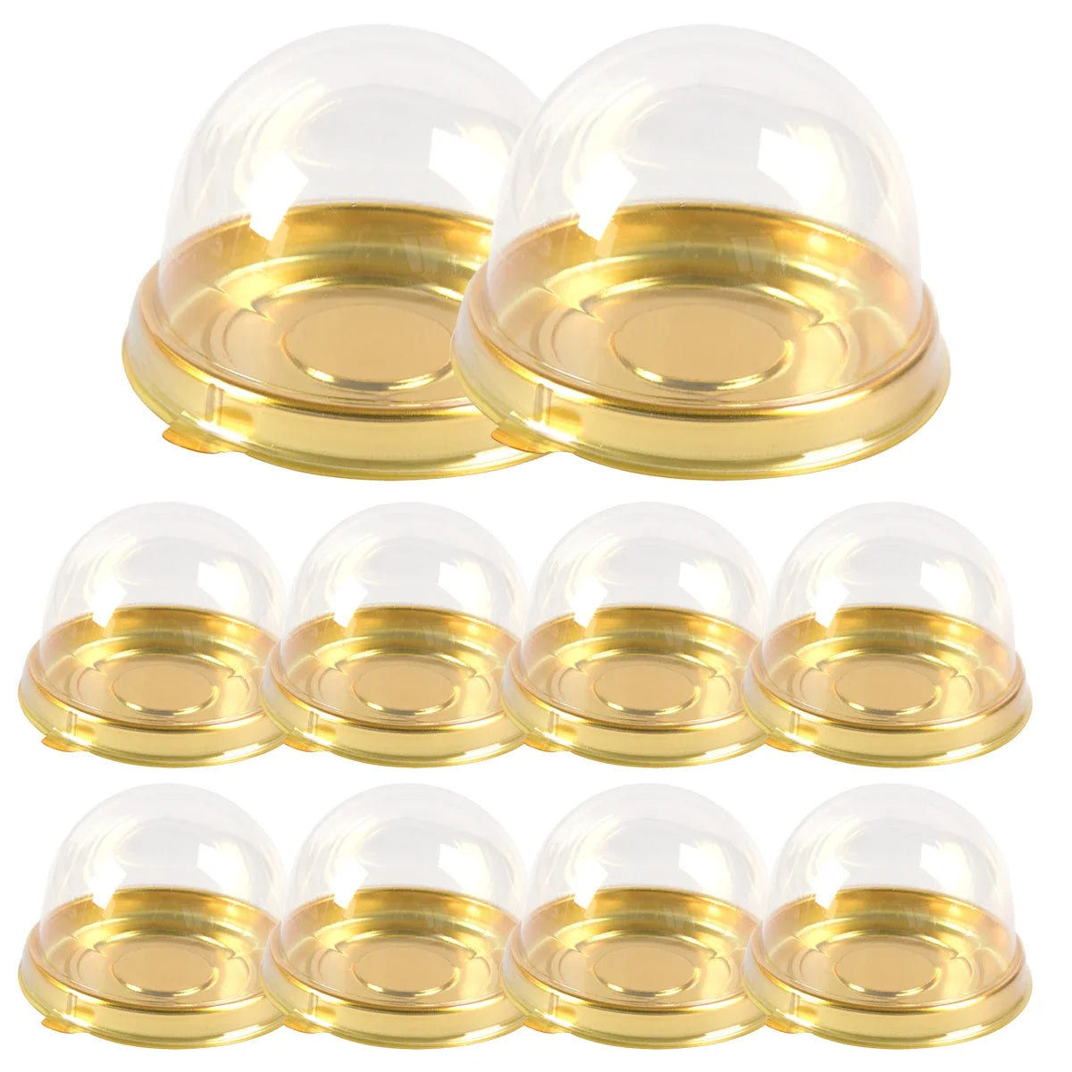 50pcs Clear Plastic Mini Cupcake Boxes Muffin Pod Dome Muffin Container Box for Wedding Birthday Dessert Baking Decorations