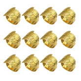 12Pcs Matte Gold Leaf Napkin Rings Leaves Napkin Holder Rings for Thanksgiving Wedding Christmas Dinning Table Decoration HWL36