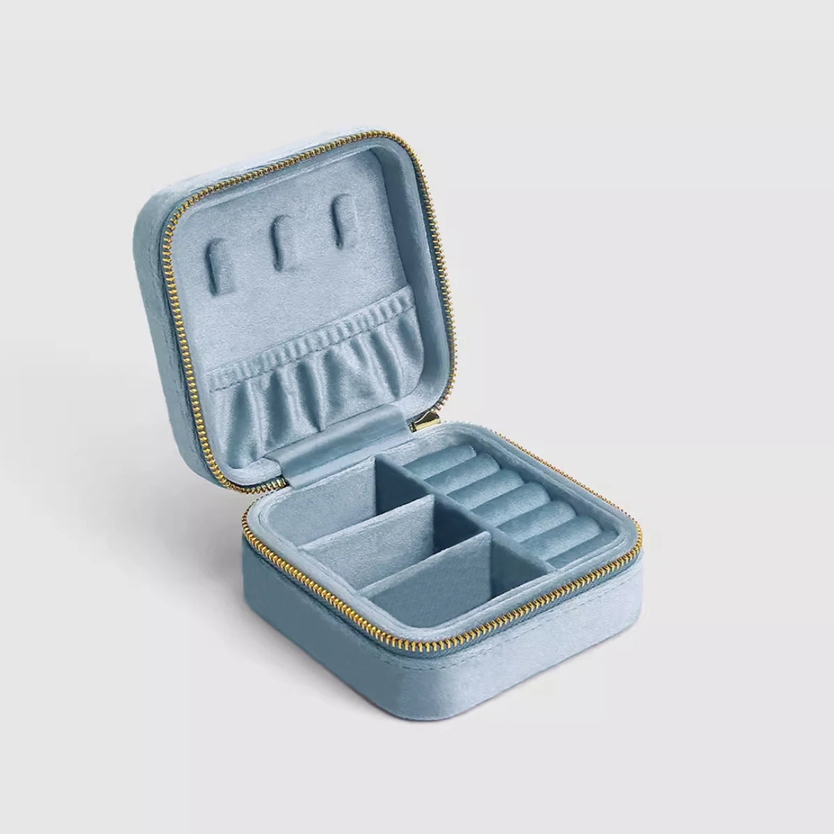 TAIMY Rose Pink Velvet Jewelry Box Business Travel Ring Necklace Jewelry Storage Case Personalized Gift Jewellery Organizer