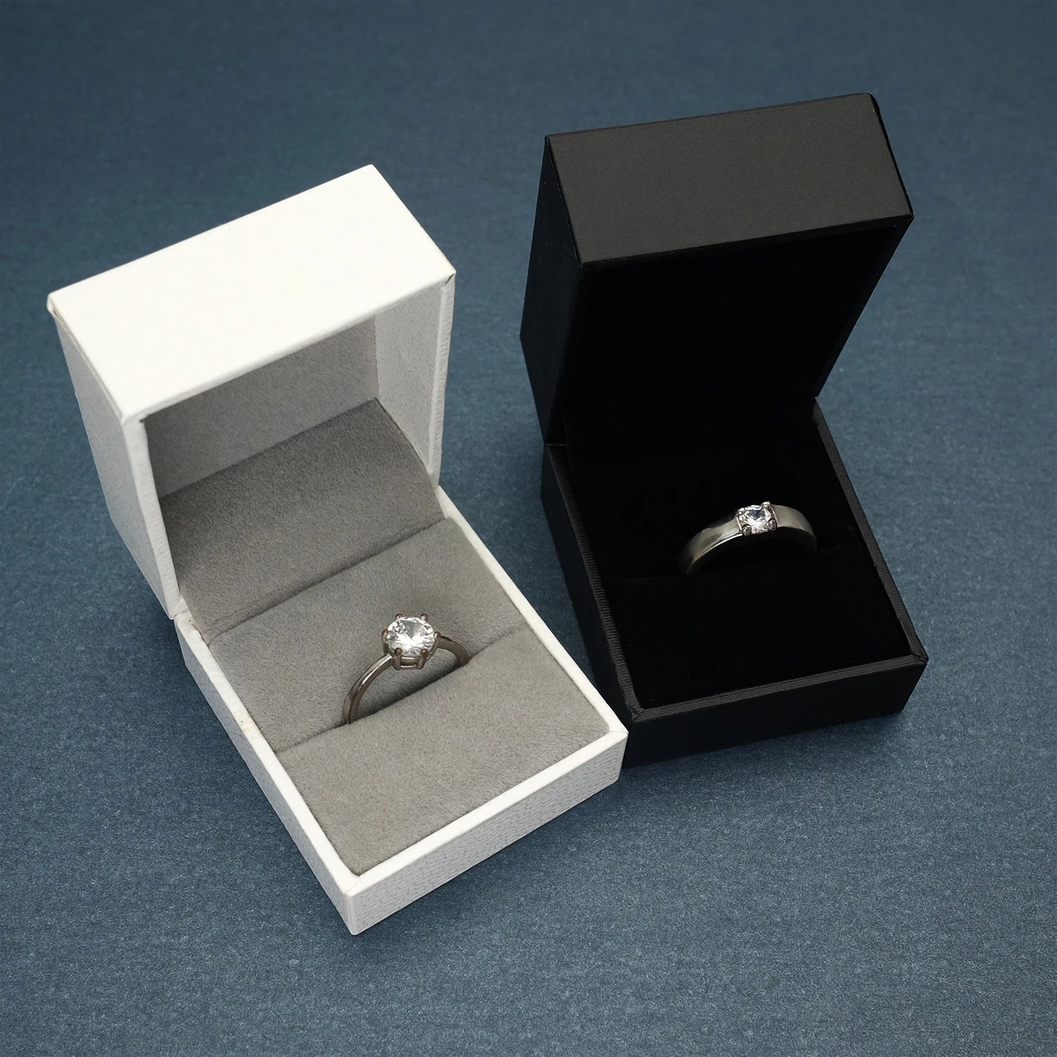 Set of 2 Personalized Wedding Ring Box Custom Names and Date Ring Holder Engagement Proposal Wedding Ceremony Ring Bearer Box