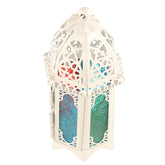 Glass Crystal Moroccan Candlestick Metal Hollow Candle Holder Home Coffee Shop Decoration Iron Hanging Candle Lantern
