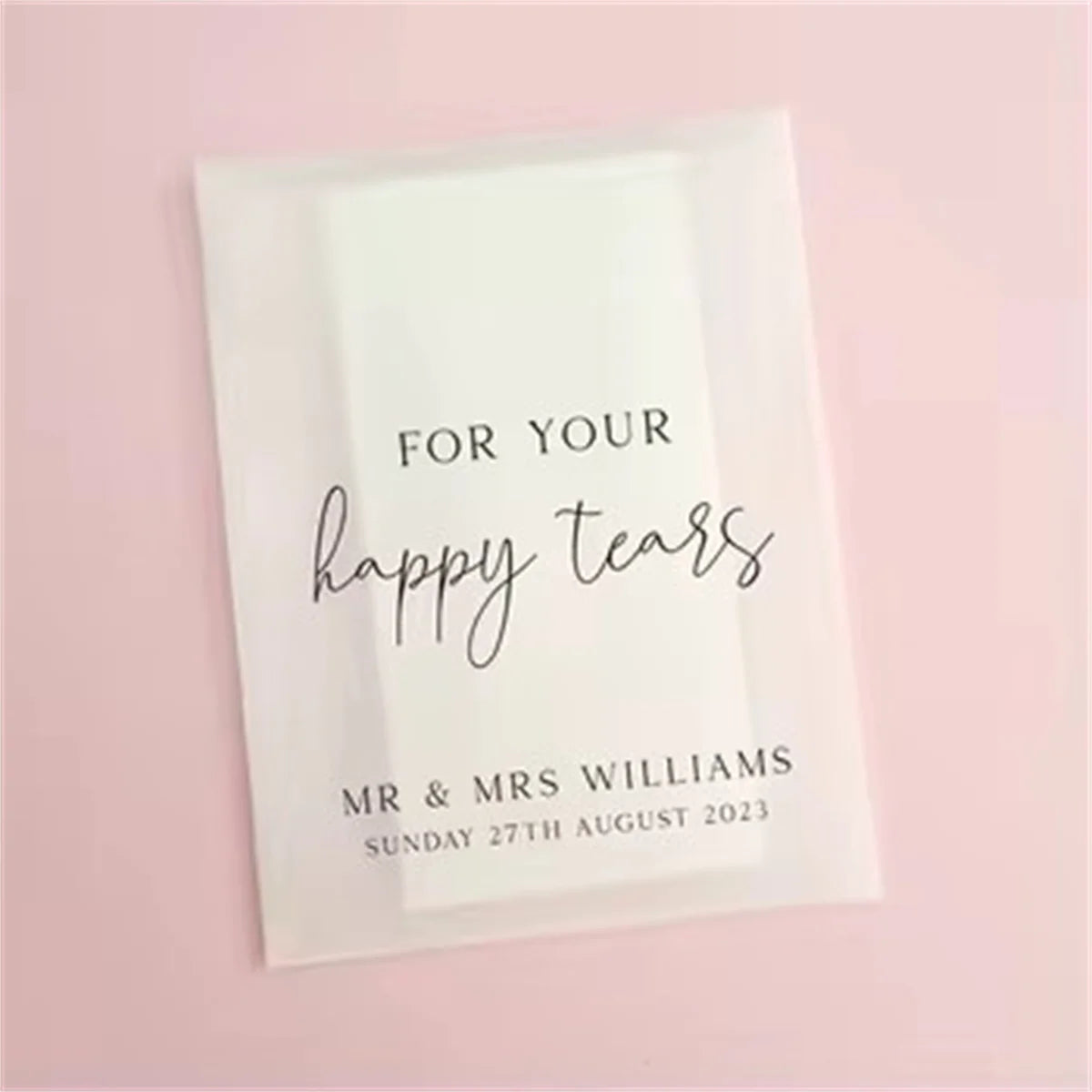 25PCS For Your Happy Tears Wedding Tissues, Tears of Joy Tissue Packets, Wedding Handkerchief, Wedding Party Favors for Guests