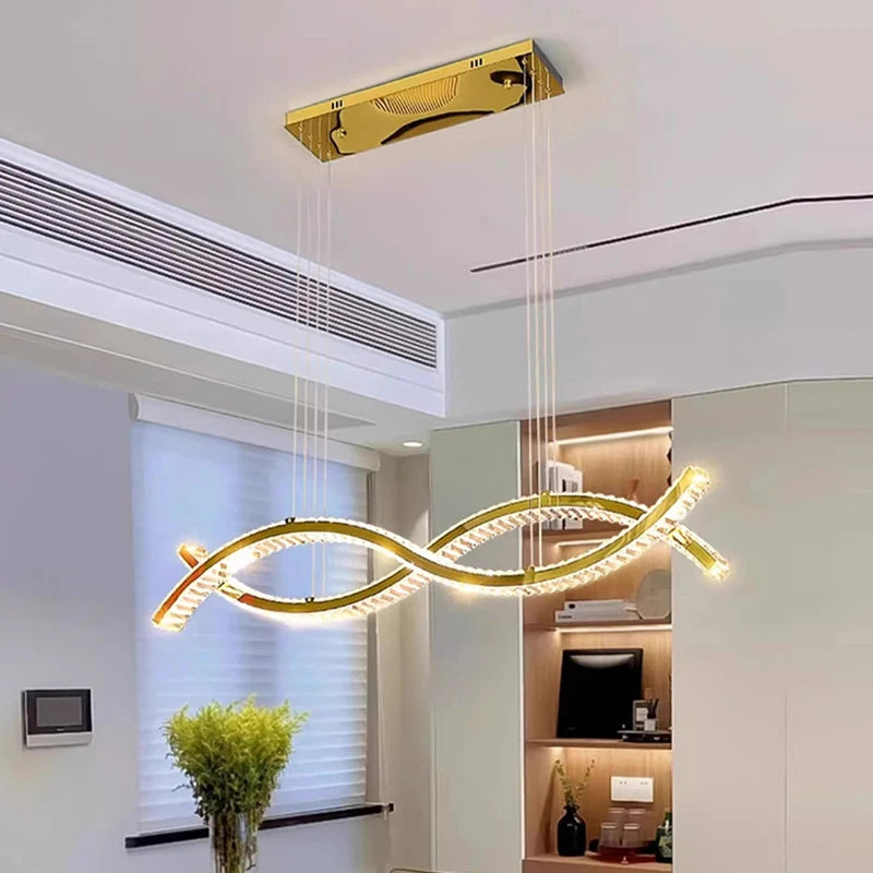 Modern home decoration salon lamps for living room smart crystal Pendant lights dining room indoor lighting