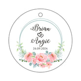 10pcs Personalized Print Name And Date Acrylic Keychain Transparent Circle Chain Acrylic Keyring Custom Wedding Gifts For Guests