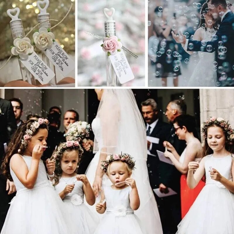 10/20pcs Love Heart Wand Tube Empty Bubble Soap Bottle Wedding Gifts for Guests Baby Shower Birthday Party Decoration Kids Toy