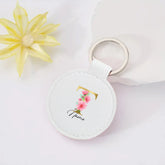 Personalized Keyring Pendant Initial with Name Key Chain Leather Key Ring Mobile Phone Bag Jewelry Accessories Best Gift for Her