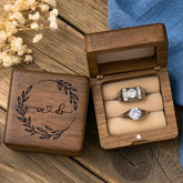 mrs & mr Wedding Ring Wooden Box Laser Engraving for wedding Ceremony Ring Bearer Ring Box Wedding band holder wedding supplies