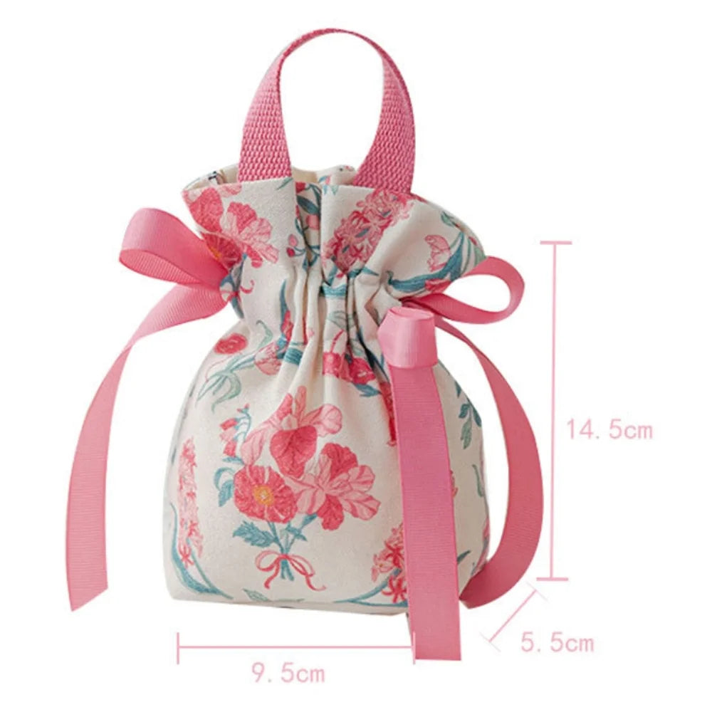 Retro Flower Handheld Candy Bags Wedding Gifts Packing Bags Portable Drawstring Candy Storage Bags Wholesale New 2024