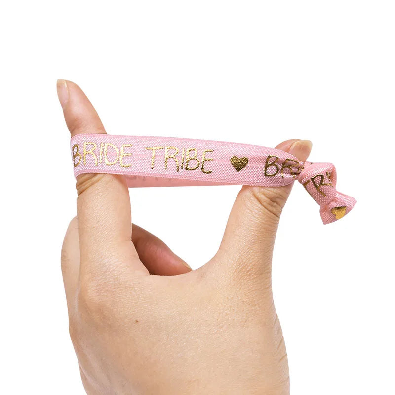6/11pcs Bachelorette Party Wristbands Team Bride Bracelet Bride To Be Decoration Hen Party Wedding Supplies Hair Ties
