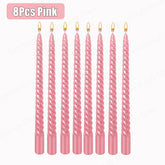 8/16/32Pcs Metallic Taper Candles 10inch Spiral Candle Dripless Long Candle Sticks Unscented Dinner Candles Wedding Candles