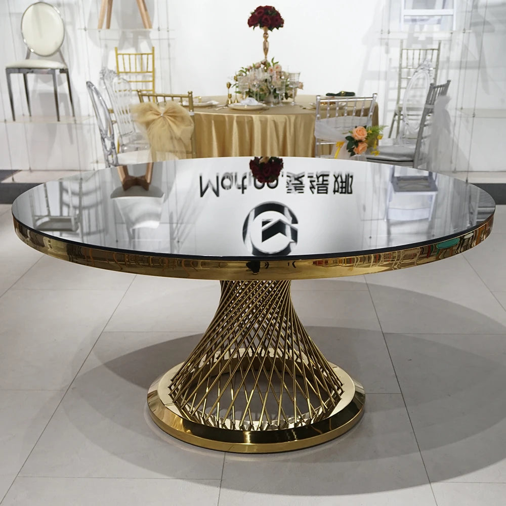 Modern Golden Wedding Dining Table Set for Living Room Hotel Event Party Kitchen Restaurant Wholesale