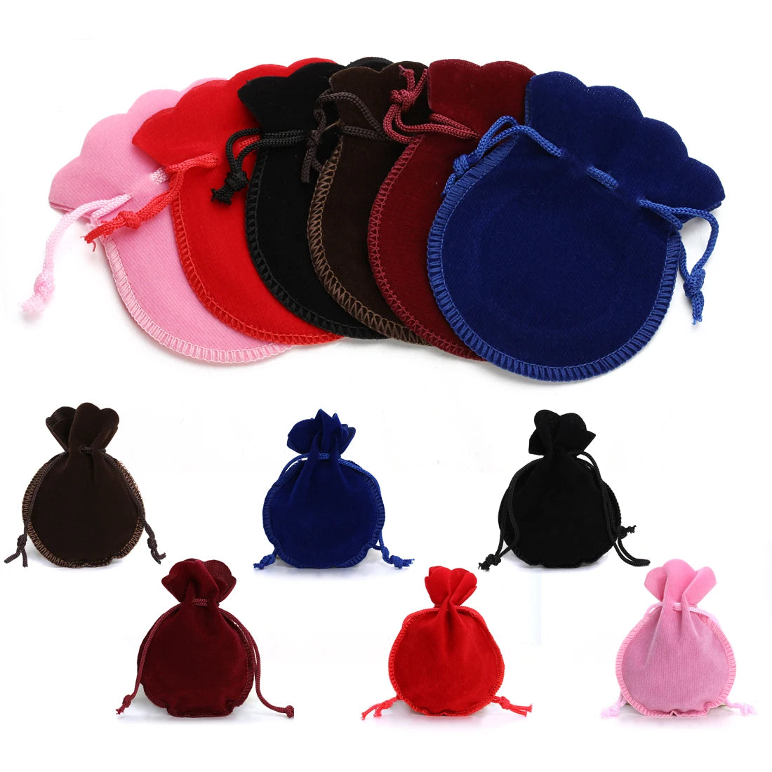 10pcs/lot Velvet Gifts Bags Colorful Gourd-Shaped Packaging Bags Drawstring Packing Bags For Wedding Party Present Jewelry