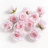 5/10pcs Silk Rose Artificial Flower Head Scrapbooking Home Wedding Wall Decoration Christmas DIY Wreath Candy Box Cake Decor