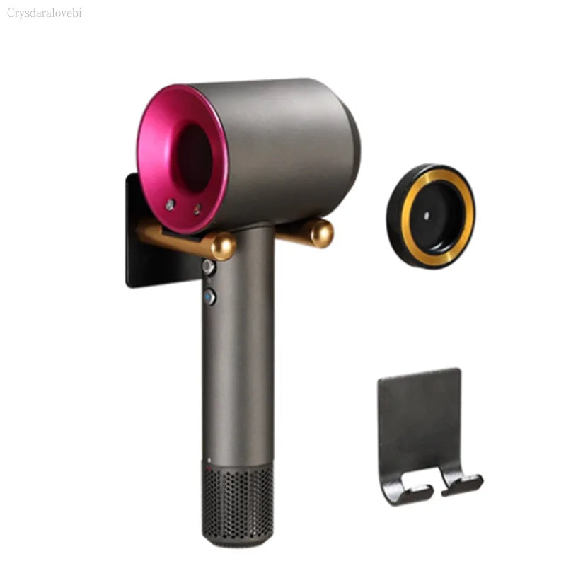 Bathroom Hairdryer Holder Black Gold Storage Rack Wall Mounted Dryer and Hair Curler Shelf For Dyson Supersonic Hair Dryer Rack