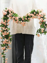 2pcs 69-Heads Artificial Rose Vine Flowers Garlands Floral Hanging Garden Craft Rose Ivy Plants For Wedding Arch Arrangement